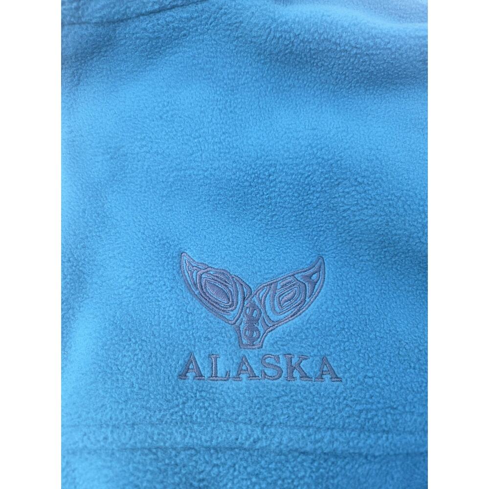 Princess Cruises Alaska Reversible Mens L Nylon Fleece Winter Jacket Cream Blue - Picture 6 of 9